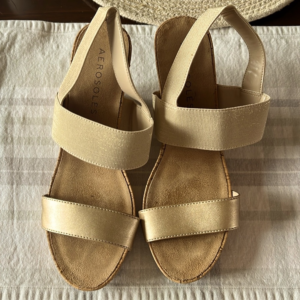 Gold Wedge Sandals Aerosole